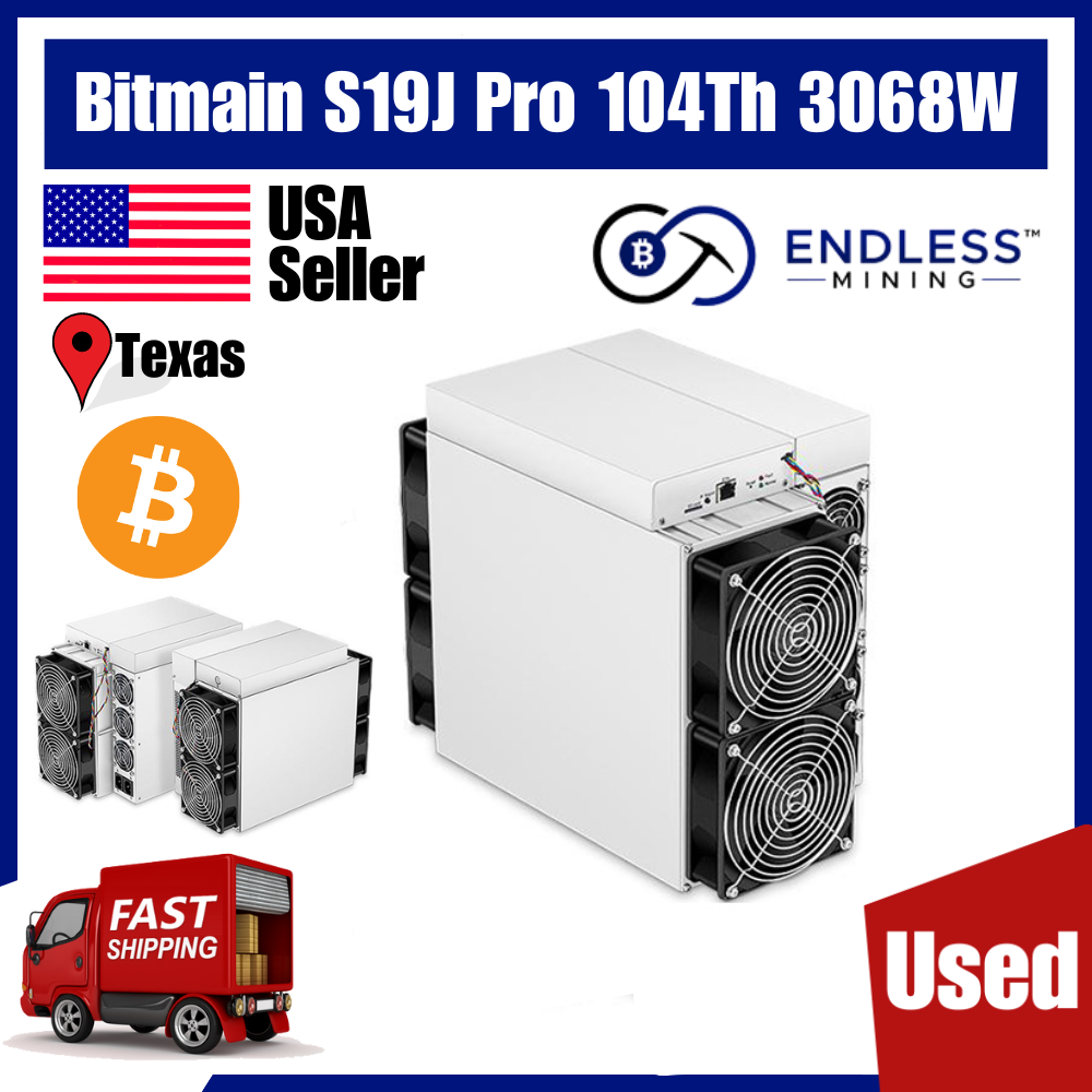 USED - 50 MOQ Bitmain Antminer S19j Pro 104Th/s 3068W - Input Voltage 200~240V AC | EndlessMining