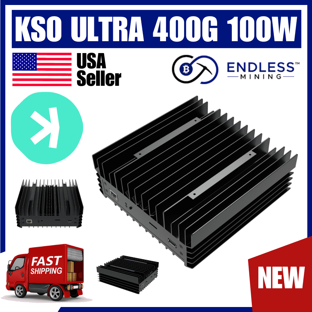 A+ Condition - IceRiver KS0 ULTRA 400G 100W KAS Miner - Input Voltage 100-240V AC