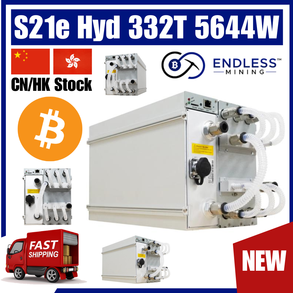 Bitmain Antminer S21e Hyd 332T 5644W - BTC/BCH/BSV - 3 Phase Input Voltage 380V ~ 415V | EndlessMining
