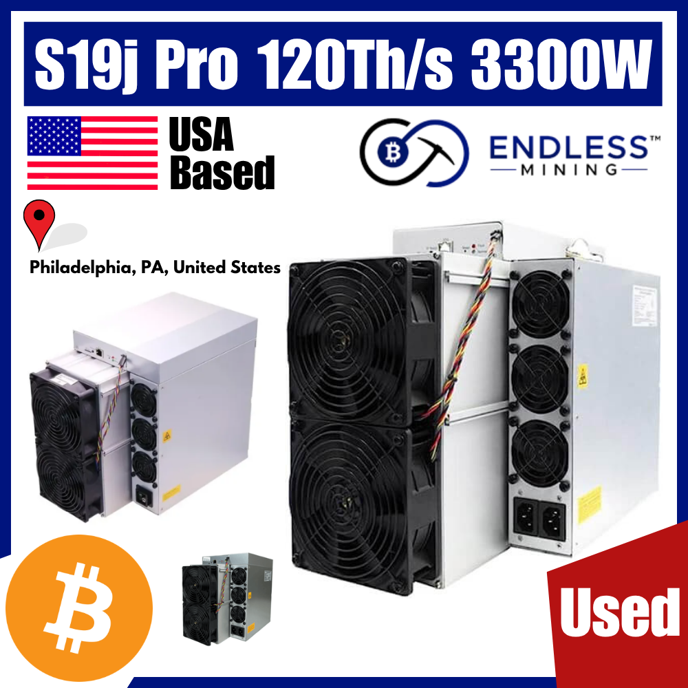 USED - Bitmain Antminer S19j Pro+ 120Th/s 3300W Bitcoin Miner