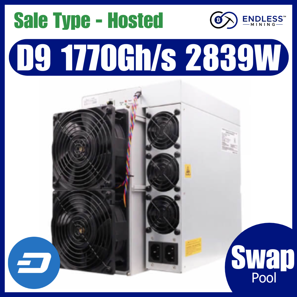 2 Units (No MOQ's) - USED Hosted - Bitmain Antminer D9 1770 Gh/s 2839W | EndlessMining image