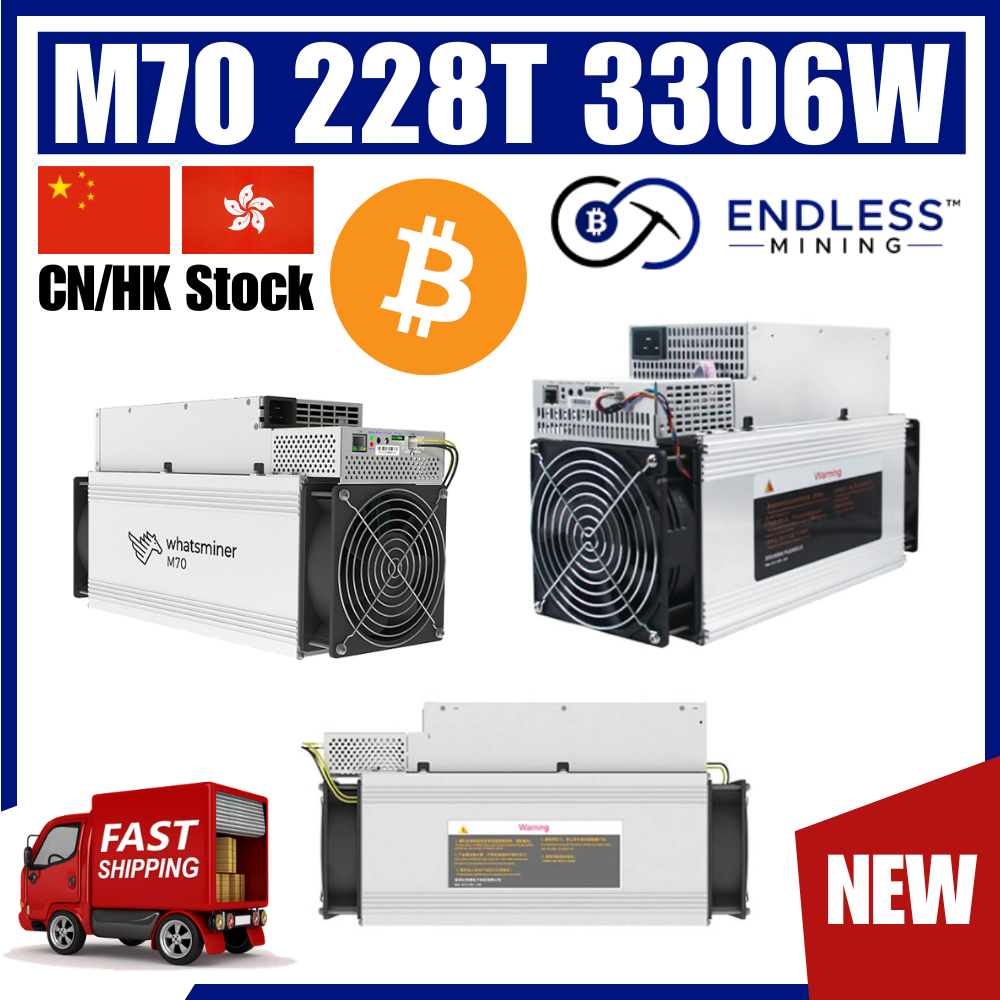 Whatsminer M70 228Th/s 3306W - BTC/BSV/BCH Miner - Input Voltage AC 220V~240V | EndlessMining image