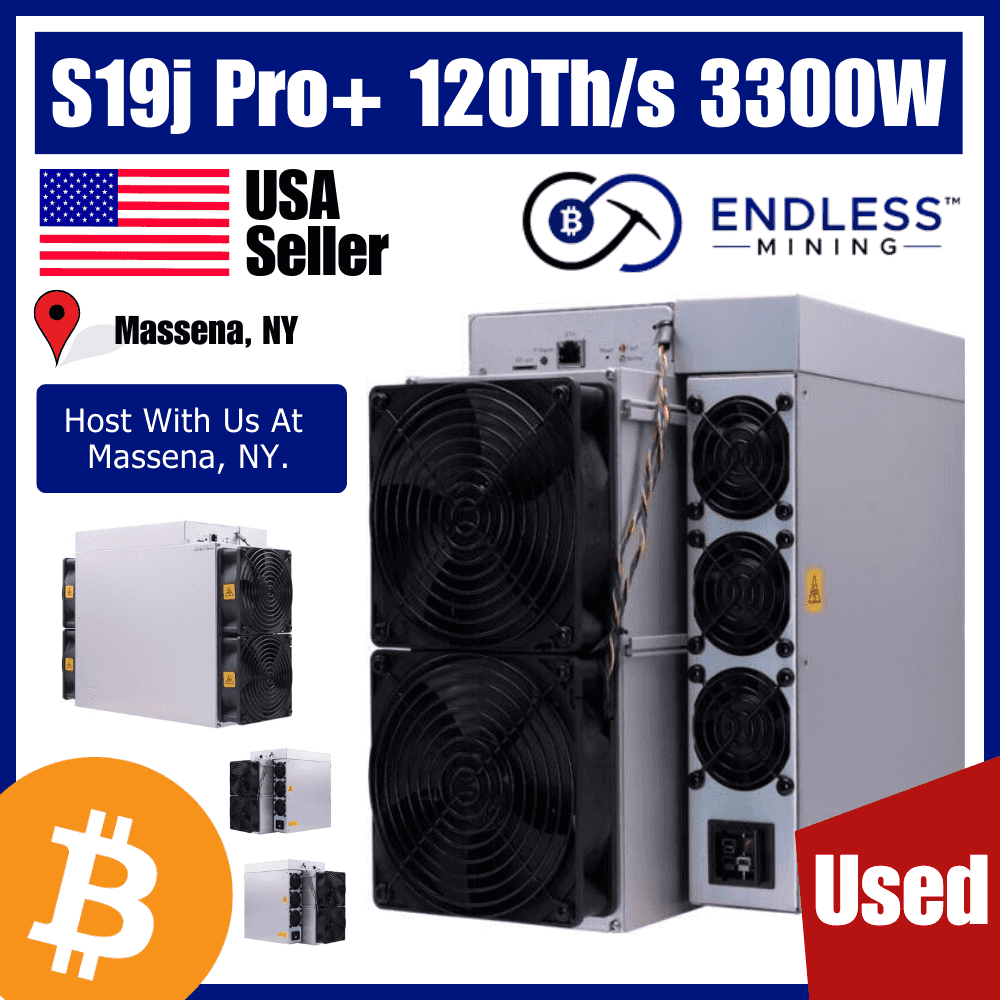 HOSTED - USED - Bitmain Antminer S19j Pro+ 120Th/s 3300W