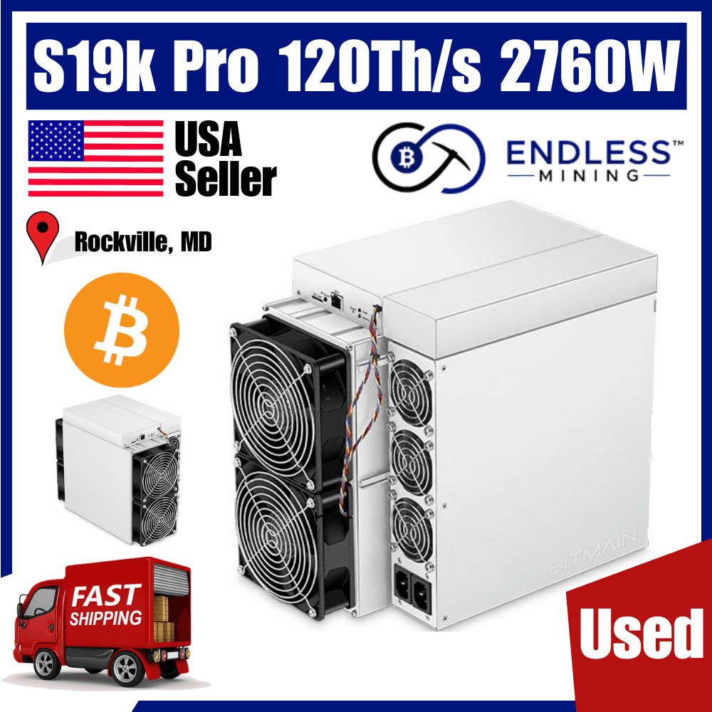 USED - Bitmain Antminer S19k Pro 120Th/s 2760W - Input Voltage 200~240 AC image
