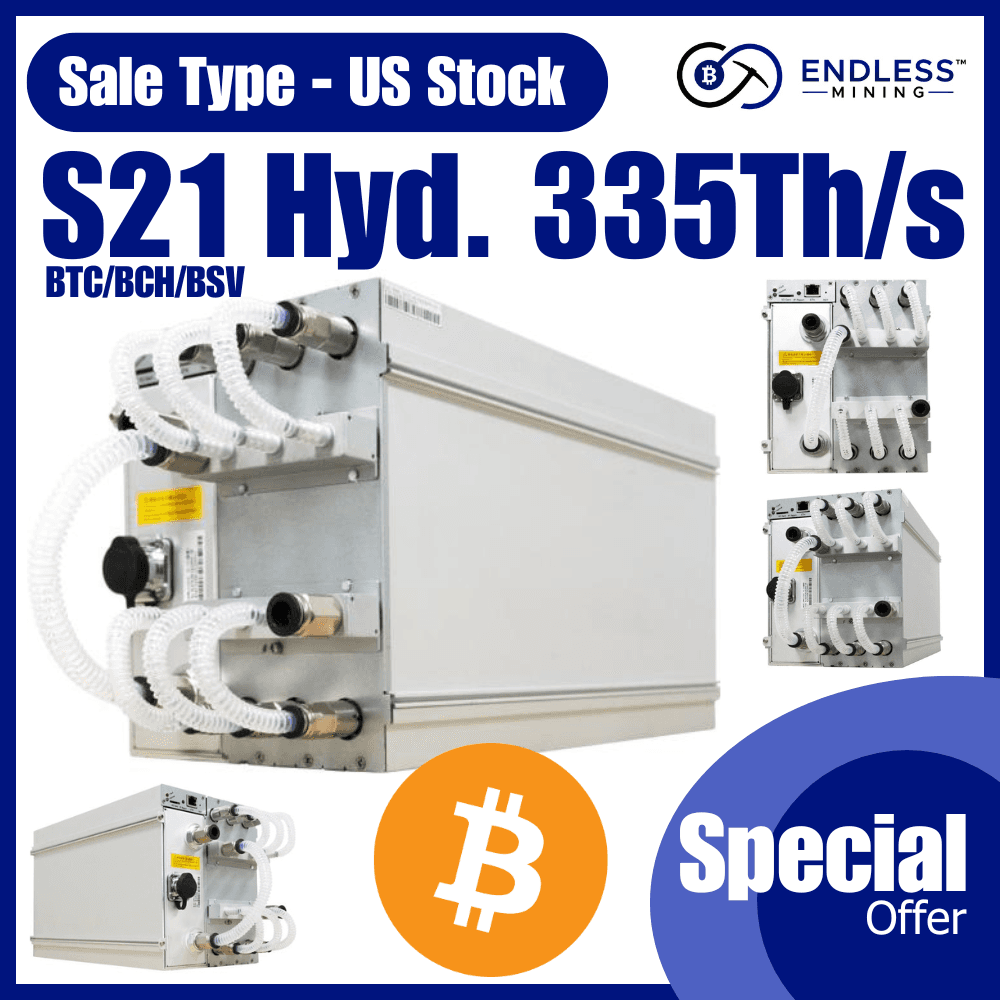 USA Stock - Bitmain Antminer S21 Hydro 335T 5360W - 3 Phase Input Voltage 380~415V AC image