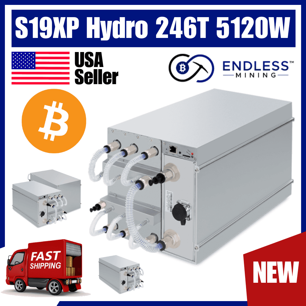 A+ Condition - Bitmain Antminer S19XP Hydro 246Th/s 5120W - Input 3 Phase Electricity 347V-412V AC