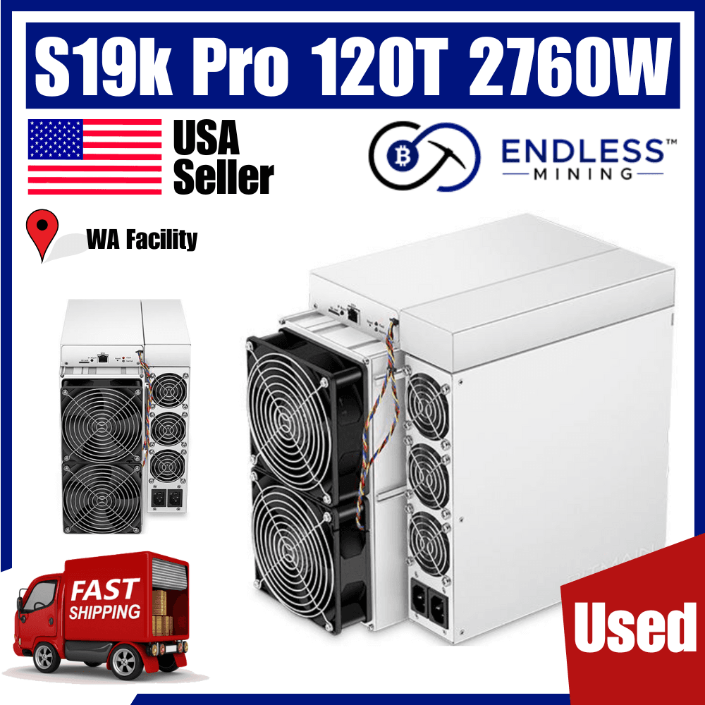 1 Unit - USED Hosted Bitmain Antminer S19k Pro 120Th/s 2760W - Input Voltage 200~240V AC image