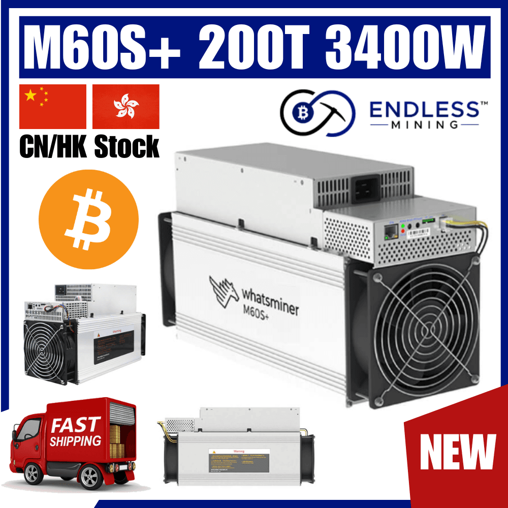 Whatsaminer M60S+ 200T 3400W - BTC/BSV/BCH Miner - Input Voltage 220V~240V image