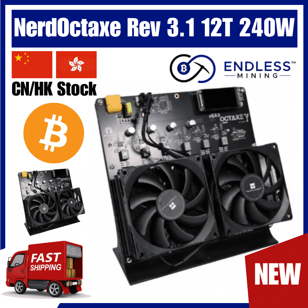 NerdOctaxe Rev 3.1 12Th/s 240W Bitcoin Solo Miner